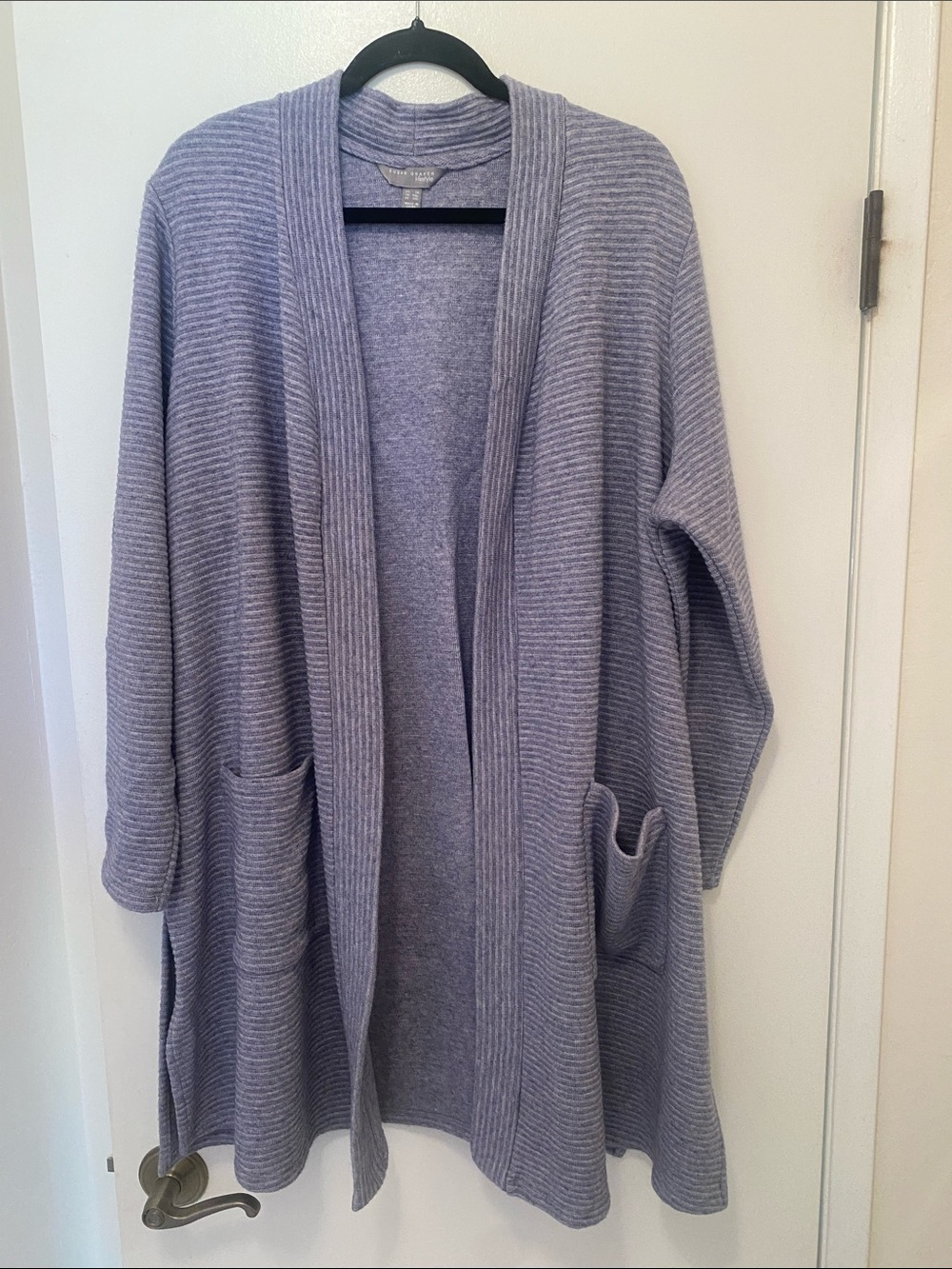 Susan Graver Ribbed Open-Front Cardigan 3X